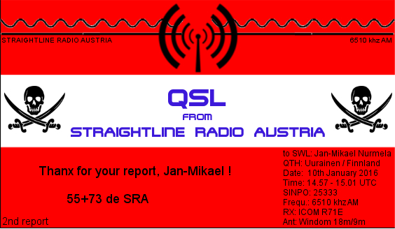 Straightline Radio Austria QSL - Jan-Mikael Nurmela2nd